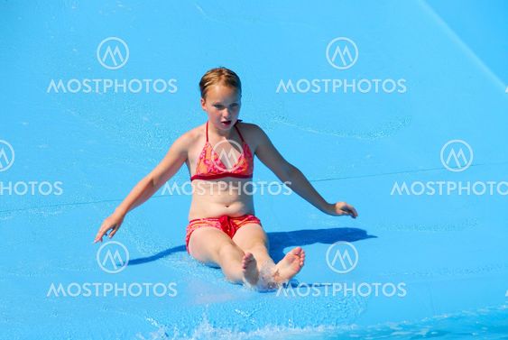 Girl water slide