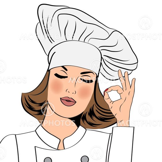 Sexy chef woman in uniform gesturing ok sign with her hand