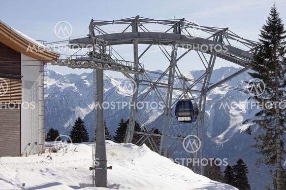 cableway station in mountains