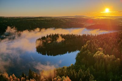 Autumn landscape in the morning