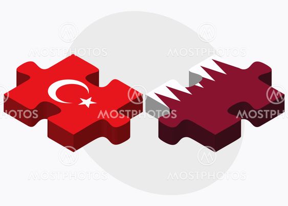 Turkey and Qatar Flags