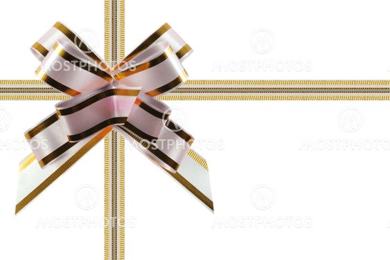 Congratulatory ribbon white - pink
