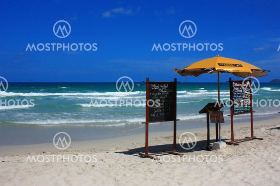 Blue sky and white sand beach