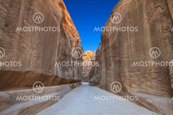 As-Siq Petra, Lost rock city of Jordan. UNESCO world heritage site and one of The New 7 Wonders of the World.