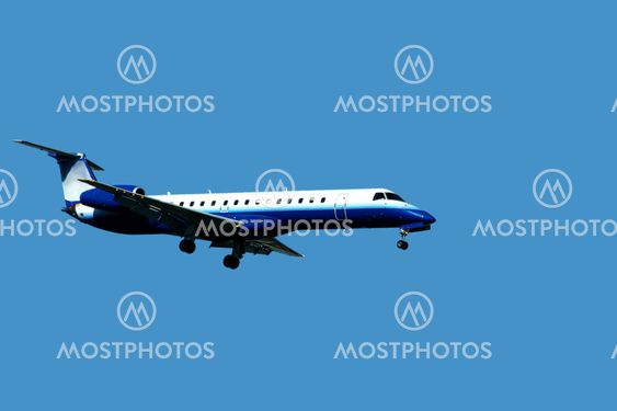 Passenger jet plane landing