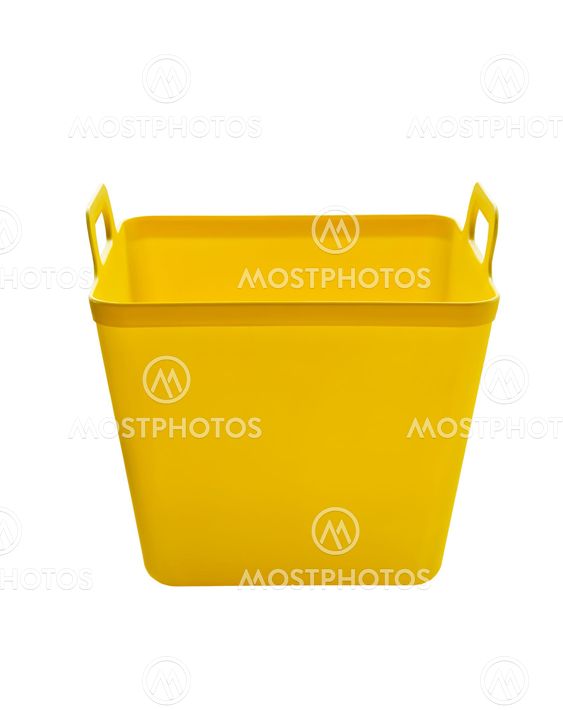 Yellow plastic bucket