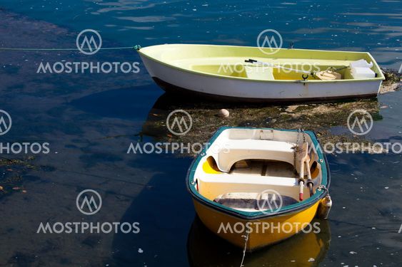 Boats in Pontedeume, La Coruña, Galicia, Spain