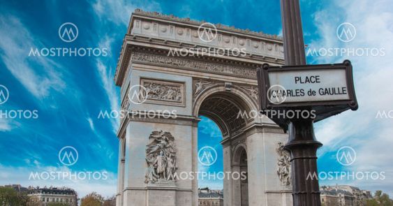 Clouds over Arc de Triomphe in Paris