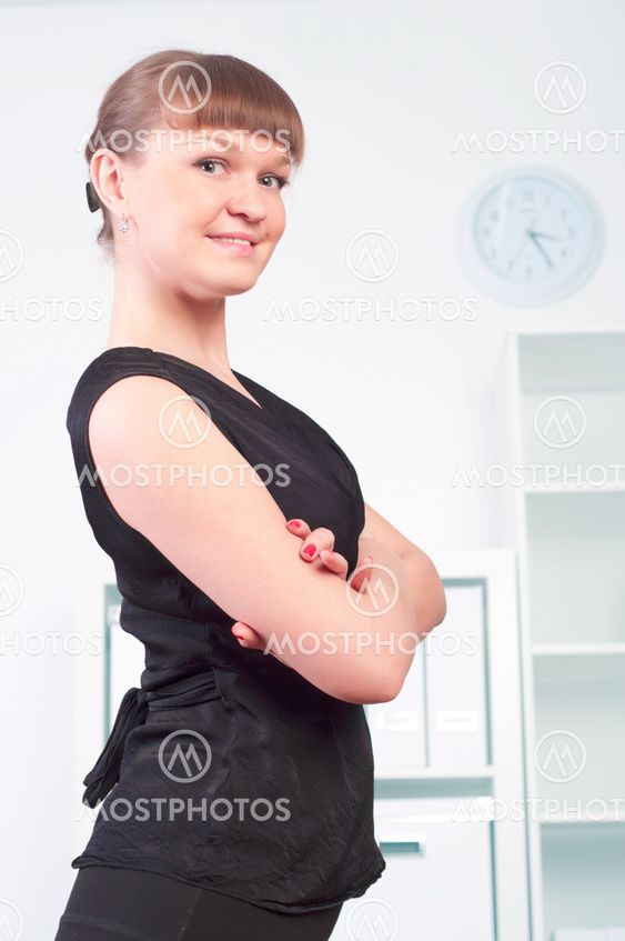 woman works in the office