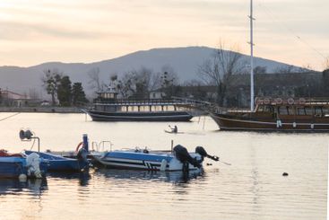 Sunset view of the port of Sozopol, Bulgaria