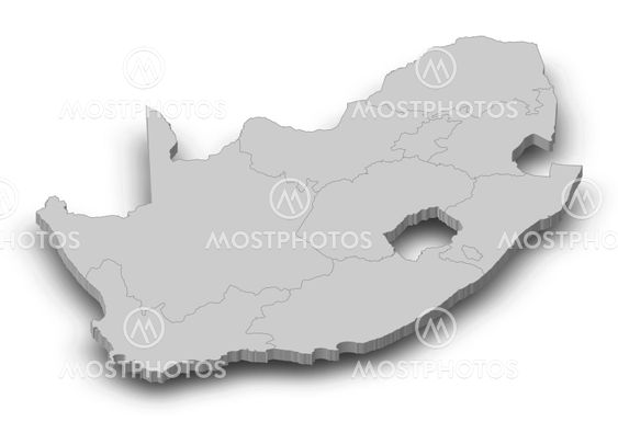 Map - South Africa - 3D-Illustration