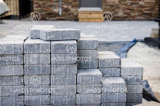 Interlocking stone driveway