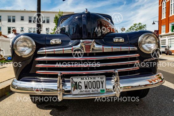 old american car in the annual exhibition in Saco,...