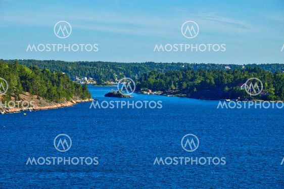 Swedish settlements on islets of Stockholm Archipelago in Baltic Sea, Sweden