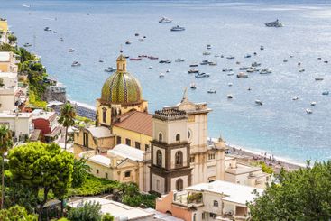 View of Positano on the Amalfi Coast in Italy