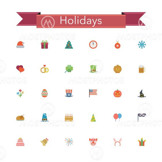 Holidays Flat Icons