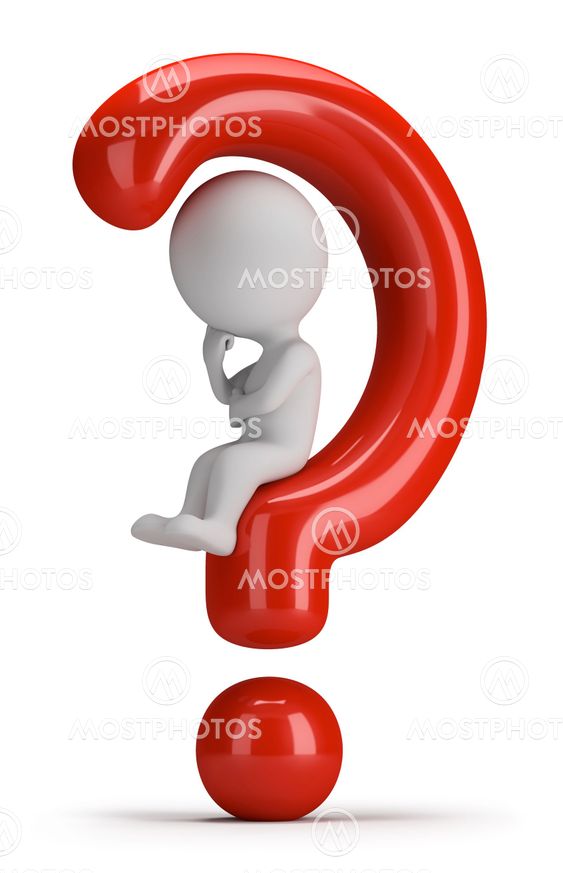 3d small people - sits on the question