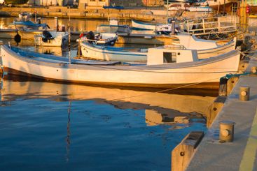 Sunset view of the port of Sozopol, Bulgaria