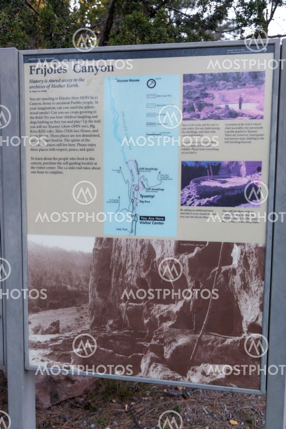 Informational Sign for Frijoles Canyon