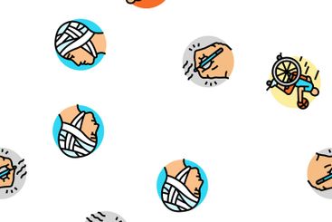 occupational therapist health seamless pattern vector