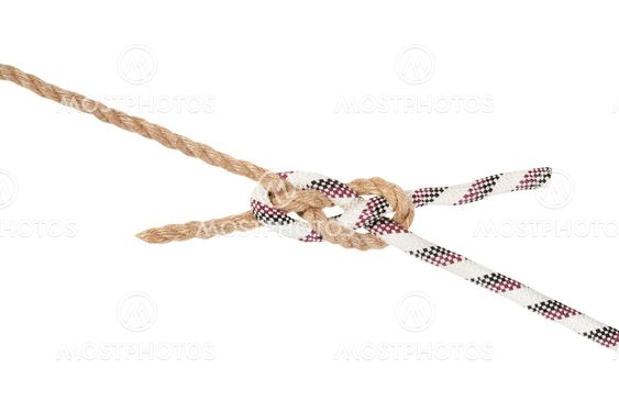 sailor's breastplate knot joining two ropes