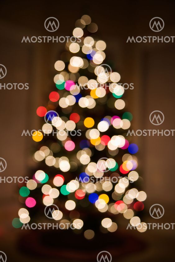Blurred Christmas tree.