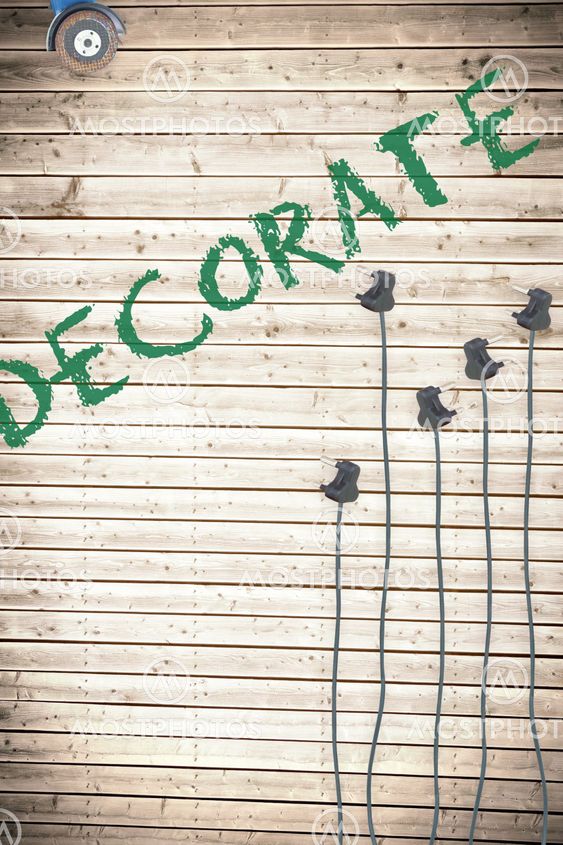 Decorate against plugs on wooden background