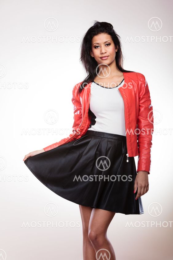Beauty woman in red jacket
