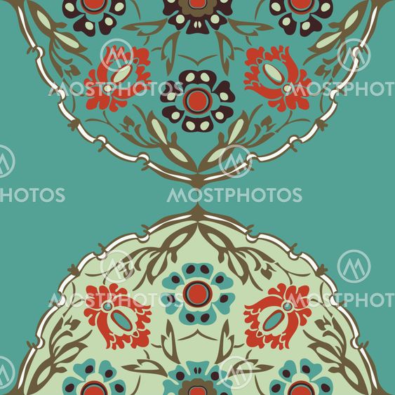 Colorful round floral border corner abstract background vector