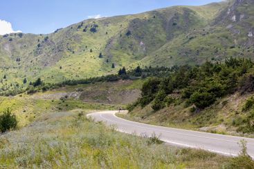 Rural road in the mountains (Central Greece).