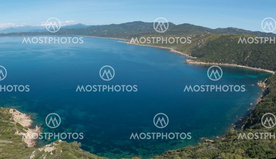 Turquoise sea of the Gurf of Ajaccio, Corsica, France