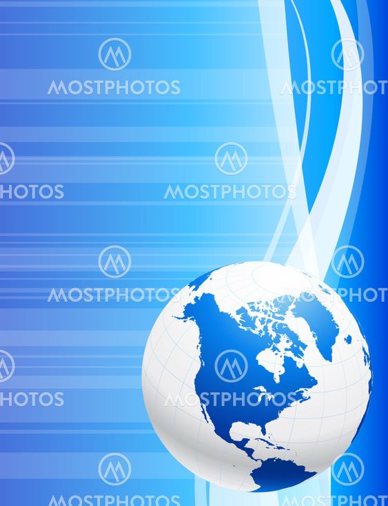 Globe on blue background