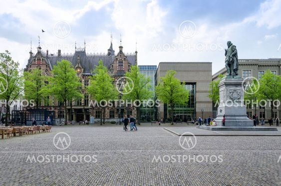 The Hague, Netherlands - May 8, 2015: People at Het Plein in The Hague's city centre