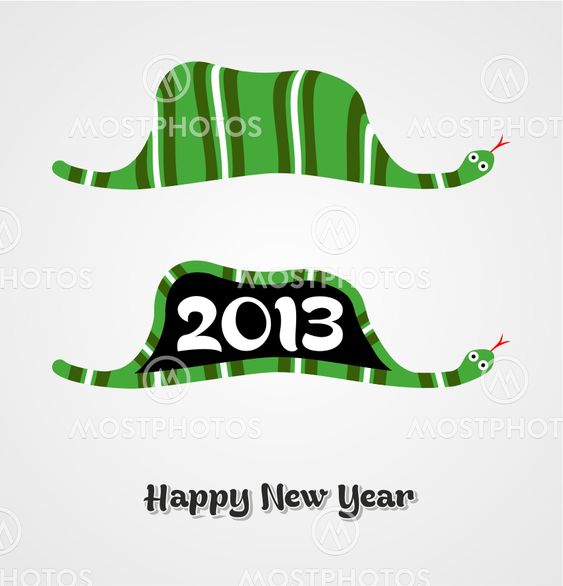 Vintage Happy New year 2013 concept snake
