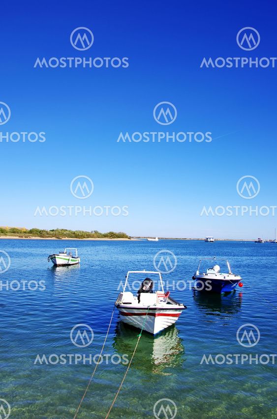 fishing boats at Tavira bay