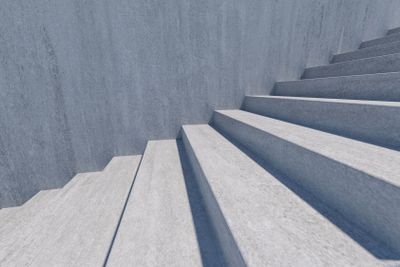 The stairway in the daylight with white background, 3d...