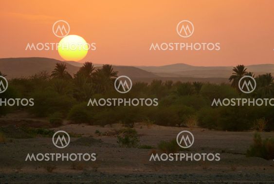 Sunset in the Sahara Desert.