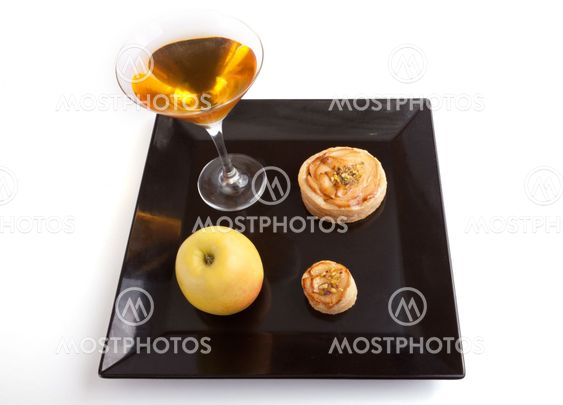 Apple Pie Slices with Drink