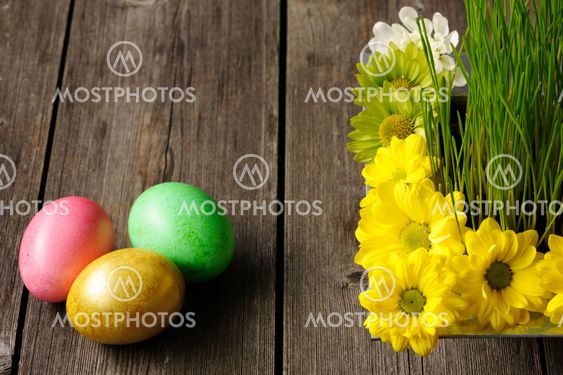 Colored easter eggs