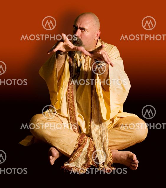 Funny Guru Casting a Spell.