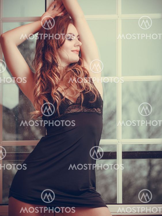 Portrait of sexy sensual young woman in lingerie.