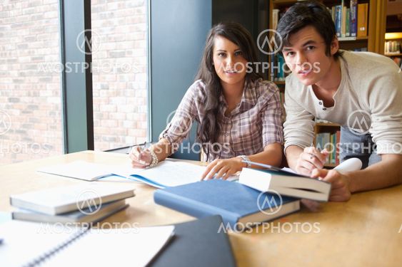 Young students working together