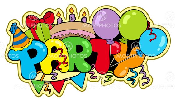 Cartoon party sign