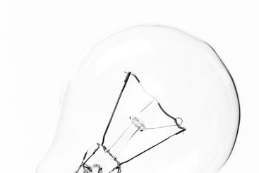 Lightbulb on white background, close up shot