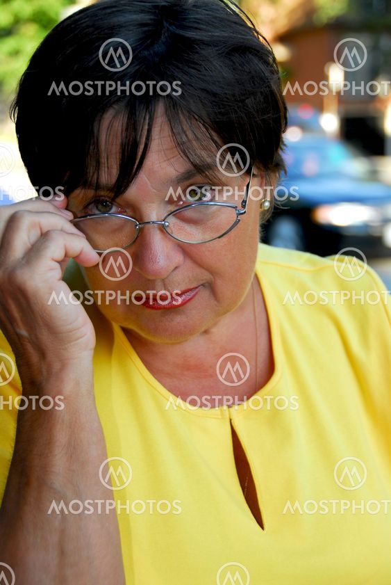 Mature woman glasses