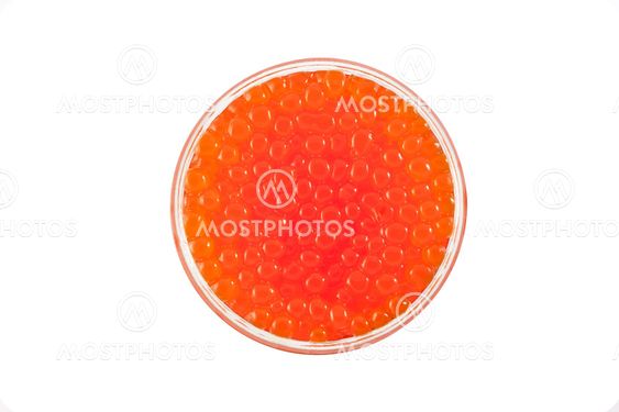 Red caviar isolated