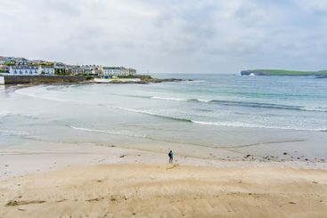 Aerial view of Kilkee, coastal town, popular as a...