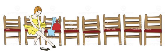 Girl waiting on a chair