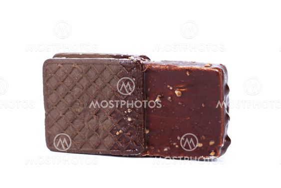 Chocolate-coated ice cream sandwich