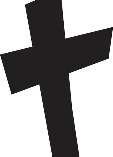 Simple, powerful illustration of a black christian cross...